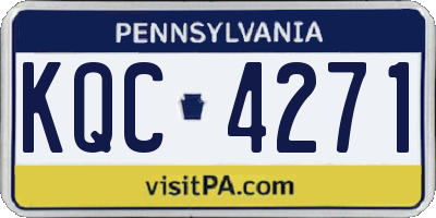 PA license plate KQC4271
