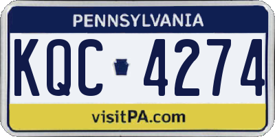 PA license plate KQC4274