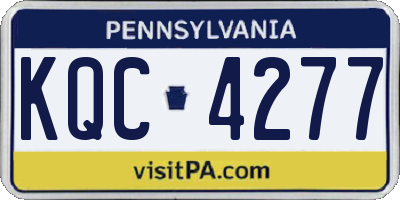 PA license plate KQC4277