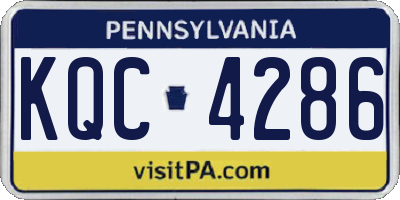 PA license plate KQC4286