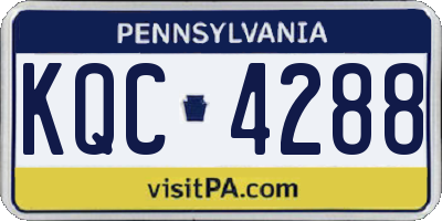 PA license plate KQC4288