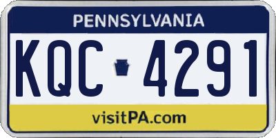 PA license plate KQC4291