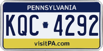 PA license plate KQC4292