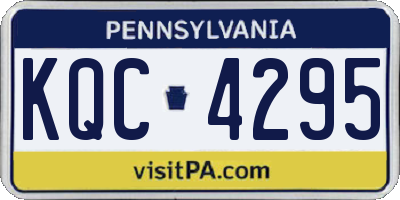 PA license plate KQC4295