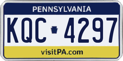 PA license plate KQC4297