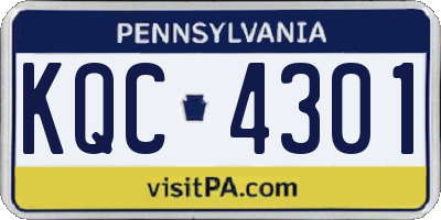 PA license plate KQC4301