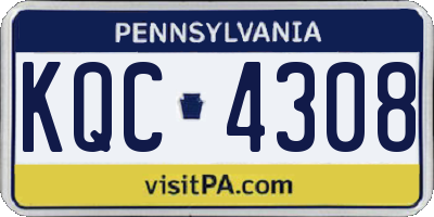PA license plate KQC4308