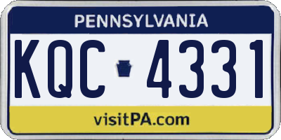 PA license plate KQC4331