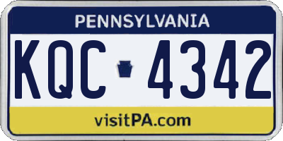 PA license plate KQC4342