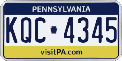 PA license plate KQC4345