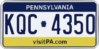 PA license plate KQC4350