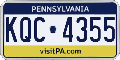 PA license plate KQC4355