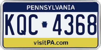 PA license plate KQC4368