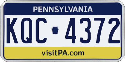 PA license plate KQC4372