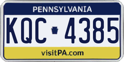 PA license plate KQC4385