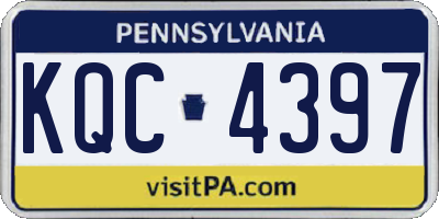 PA license plate KQC4397