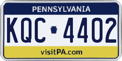 PA license plate KQC4402