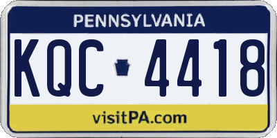 PA license plate KQC4418