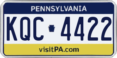 PA license plate KQC4422