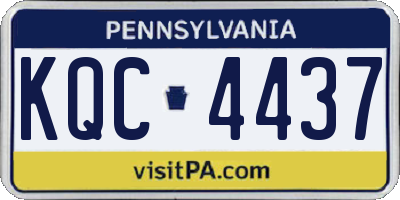 PA license plate KQC4437