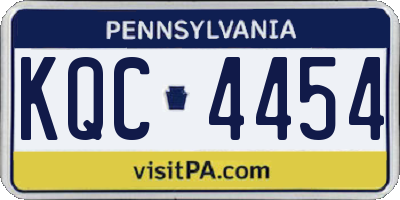 PA license plate KQC4454