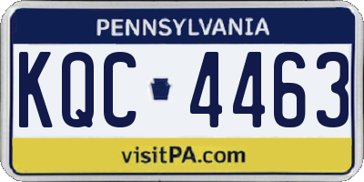 PA license plate KQC4463