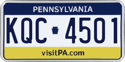 PA license plate KQC4501
