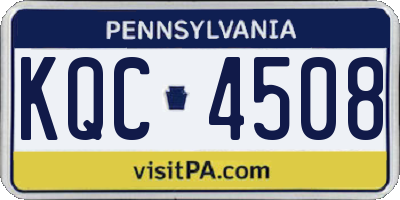 PA license plate KQC4508