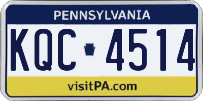 PA license plate KQC4514