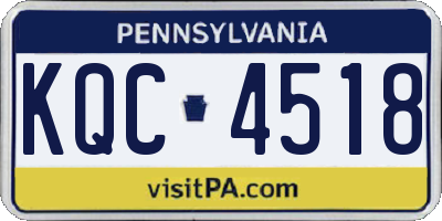 PA license plate KQC4518