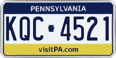 PA license plate KQC4521