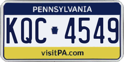 PA license plate KQC4549