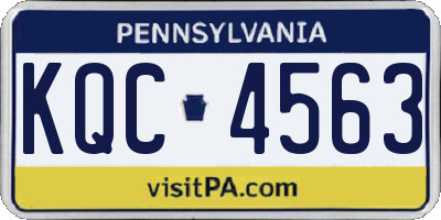 PA license plate KQC4563