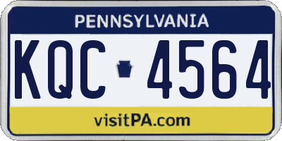 PA license plate KQC4564