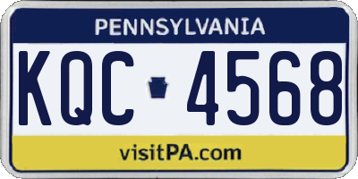 PA license plate KQC4568