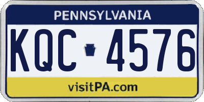 PA license plate KQC4576