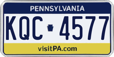 PA license plate KQC4577