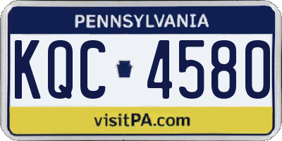 PA license plate KQC4580