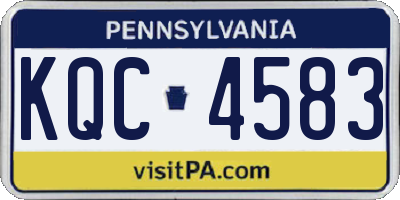 PA license plate KQC4583