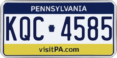 PA license plate KQC4585