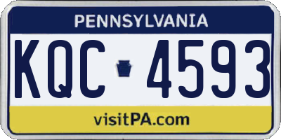 PA license plate KQC4593