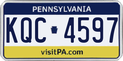 PA license plate KQC4597