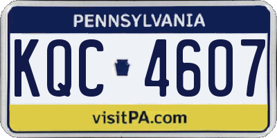 PA license plate KQC4607