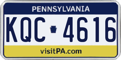 PA license plate KQC4616