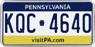 PA license plate KQC4640