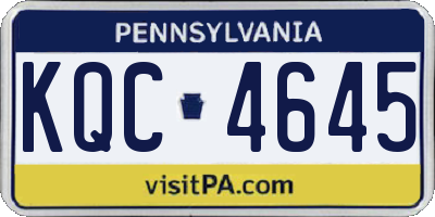 PA license plate KQC4645