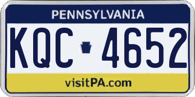 PA license plate KQC4652
