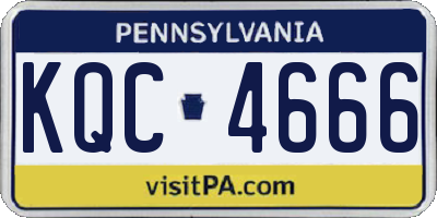 PA license plate KQC4666