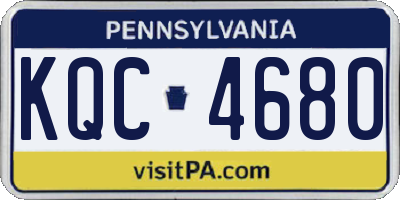 PA license plate KQC4680