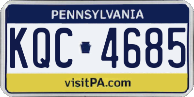 PA license plate KQC4685